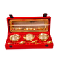 Silver & Gold Plated Brass Handi Set 7 Pcs. (Handi 3.5" Diameter & Tray 13" x 5.5")