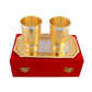 Silver & gold Plated Water Glass Set (Glass 2.75" x 4" & Tray 9.5" x 5.5")