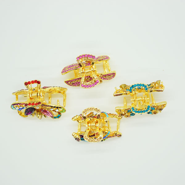 Crystal Fancy Hair Clutchers Claw Clips - Pack of 4